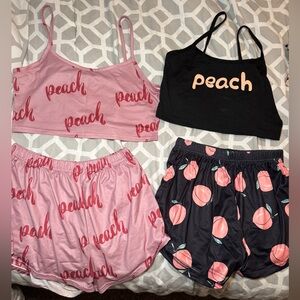 Peach Print Women's Sleepwear Sets